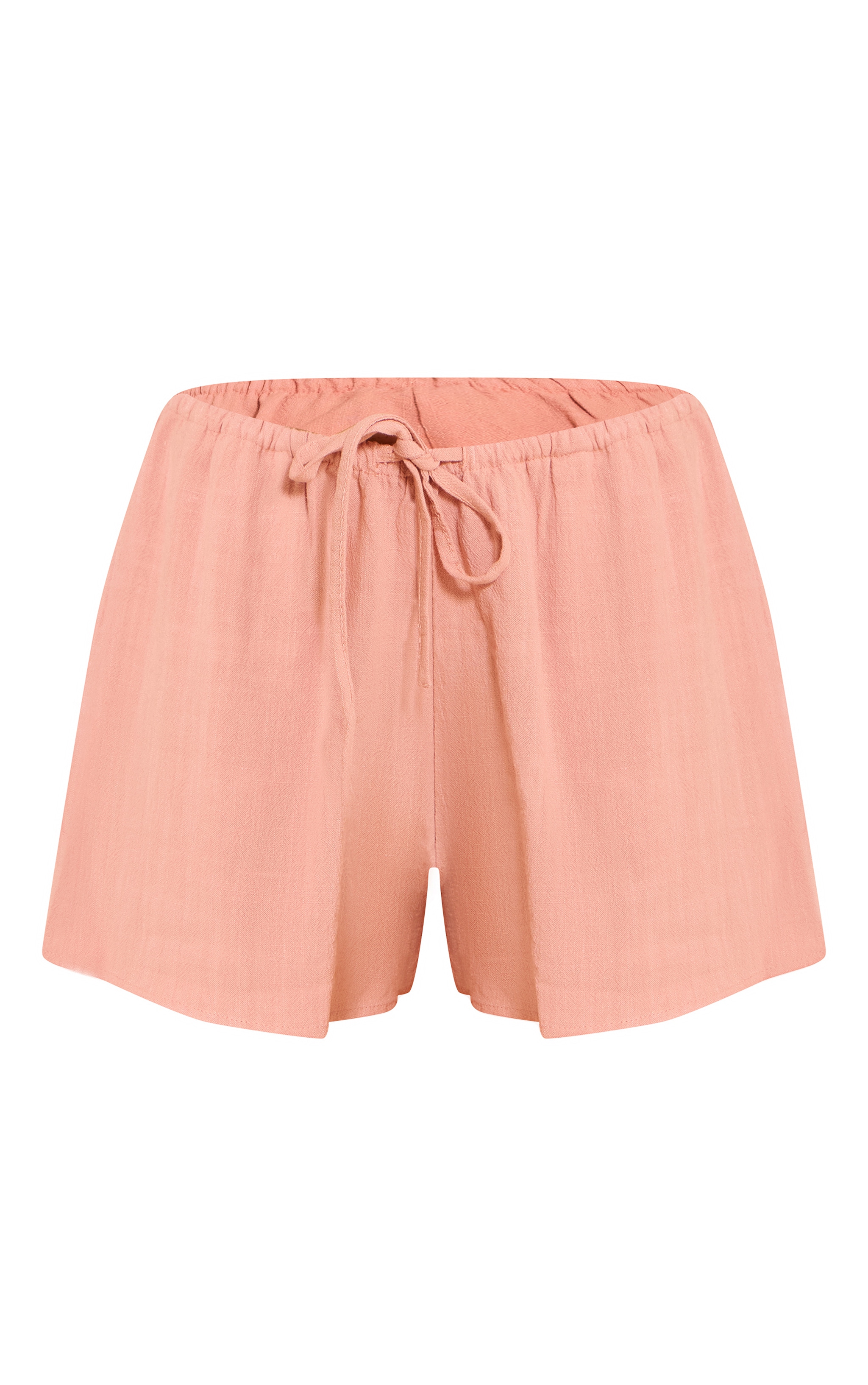 Coral Linen Look Floaty Drawstring Shorts image 6