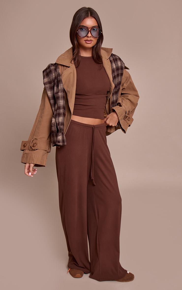 Chocolate Soft Touch Boxy T Shirt image 3