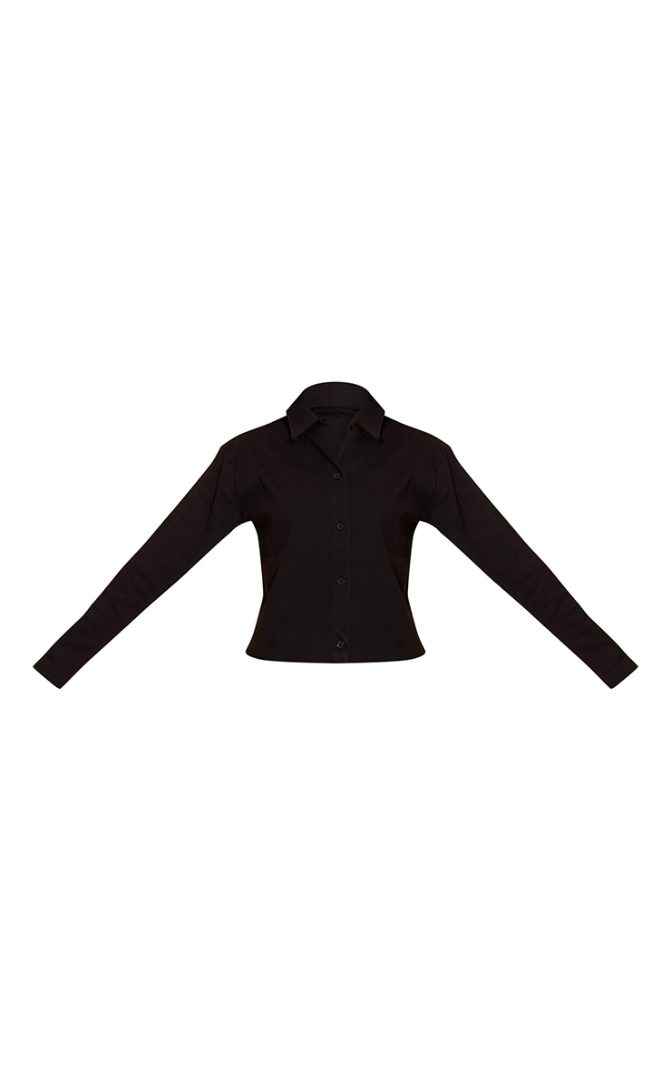 Black Cropped Boxy Collared Sweat image 5
