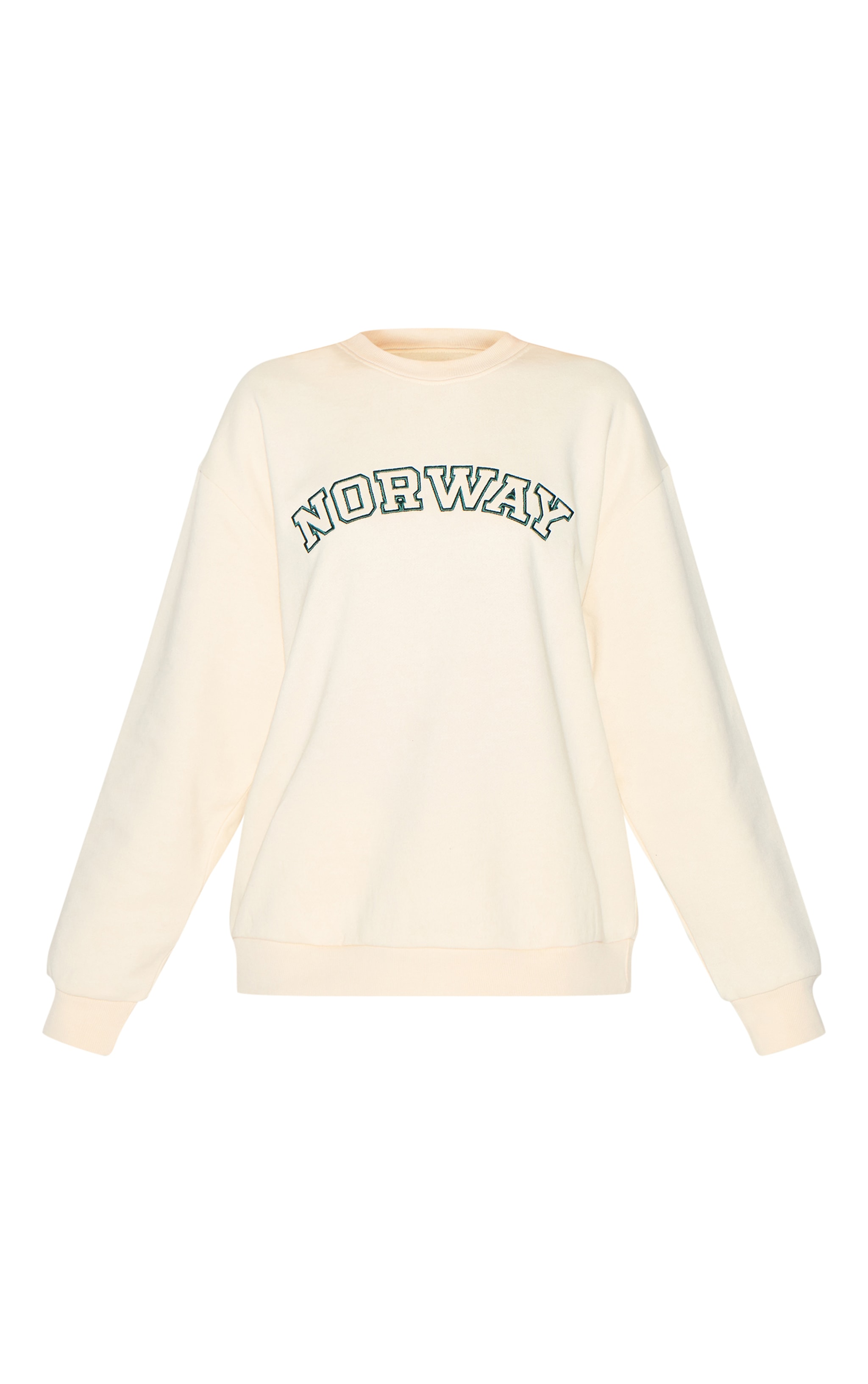 Cream Premium Norway Embroidered Sweatshirt image 5