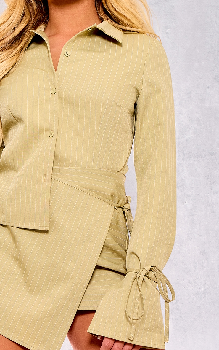 Portdown Tailored Cotton Checked Shirt Olive main image 1