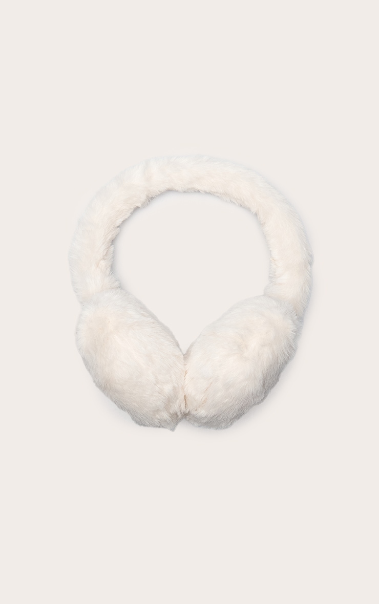 White Fluffy Ear Muffs image 2