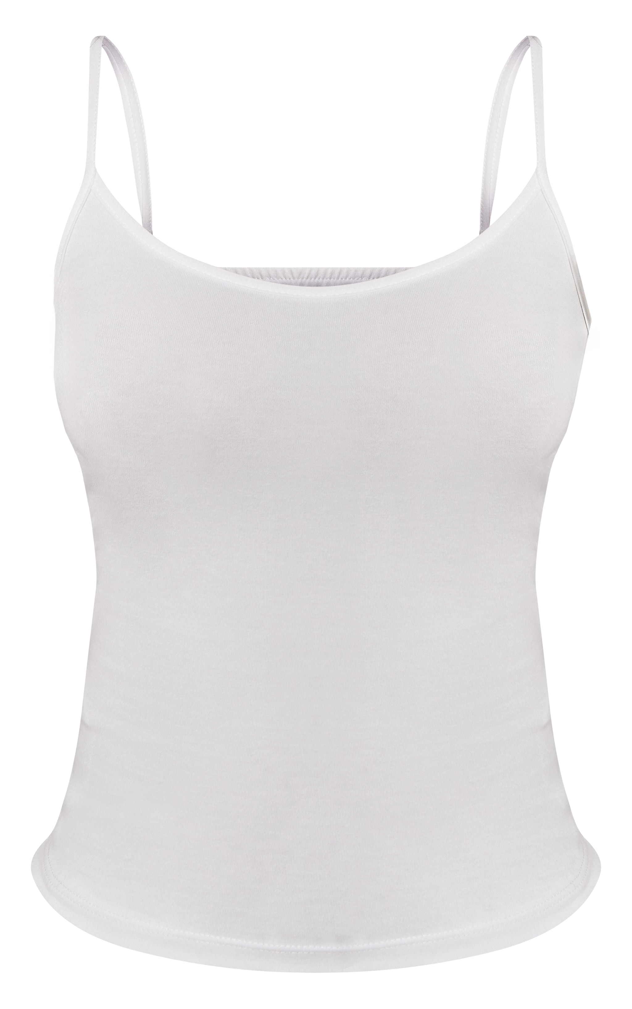 Petite White Soft Cotton Strappy Vest Top image 5