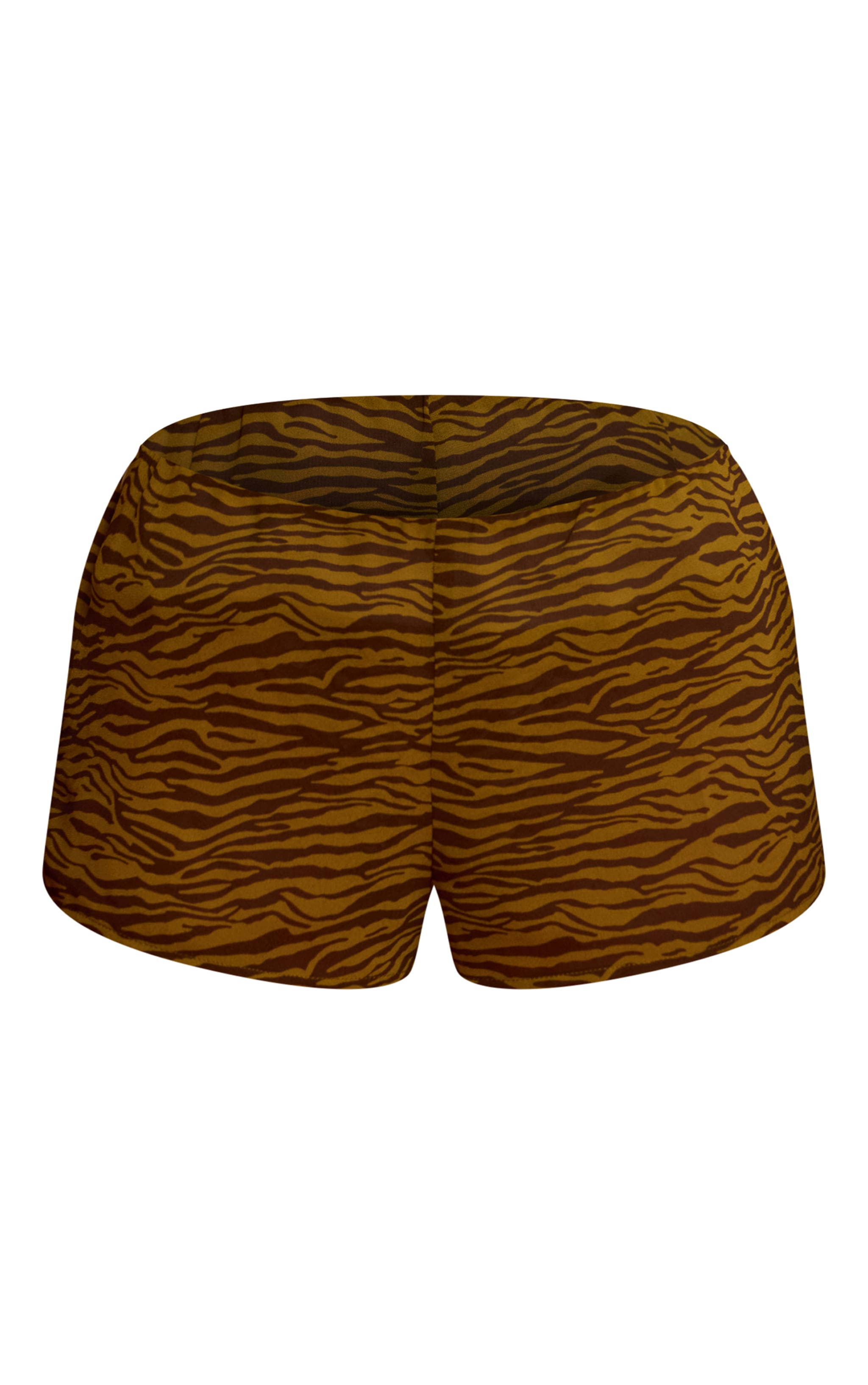 Olive Zebra Printed Chiffon Beach Hot Pants image 6