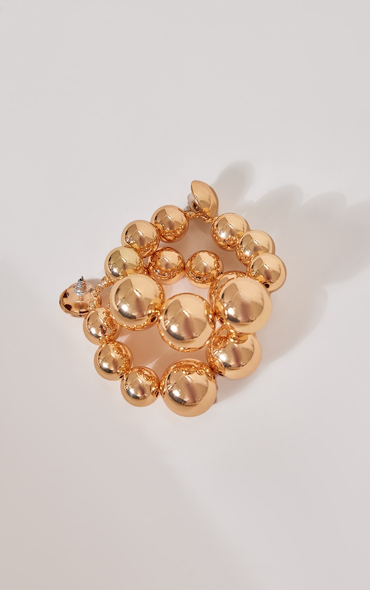 Gold Oversized Studded Hoop Earrings image 2