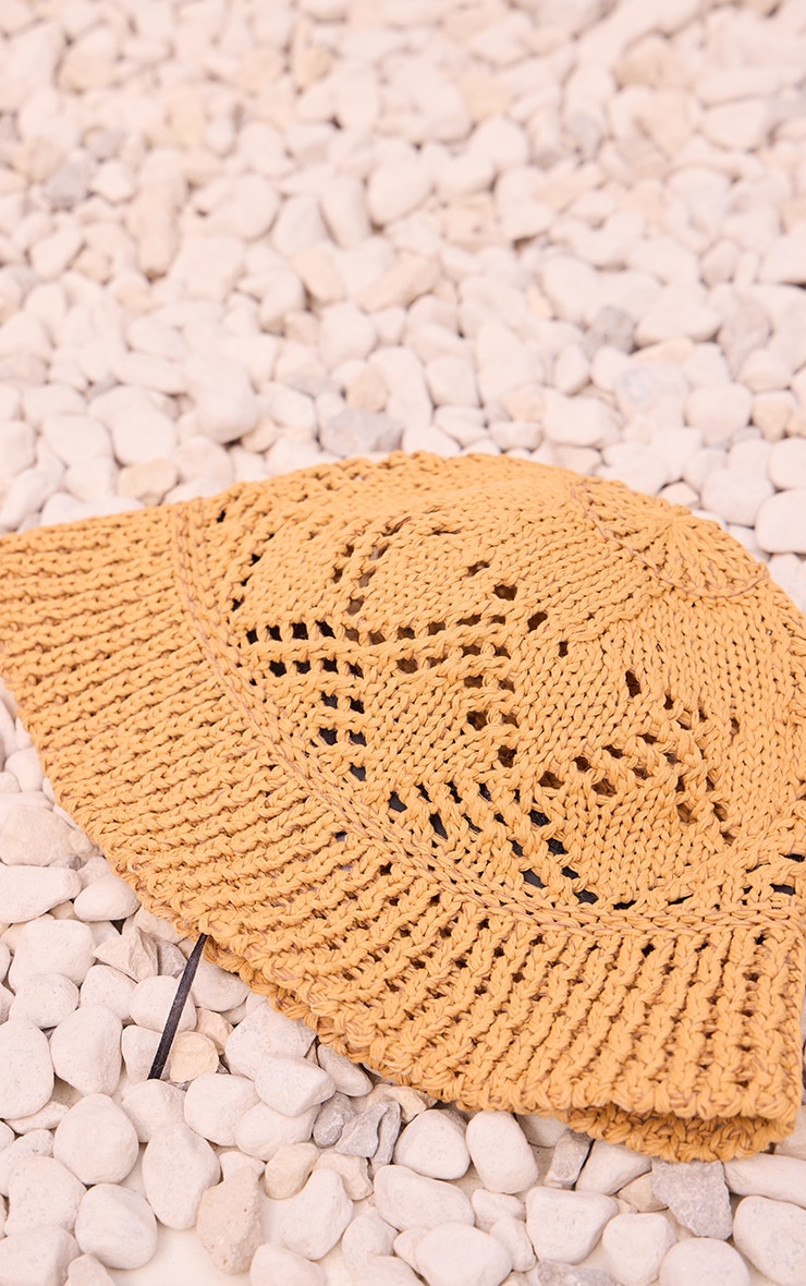 Natural Raffia Cut Out Bucket Hat image 3