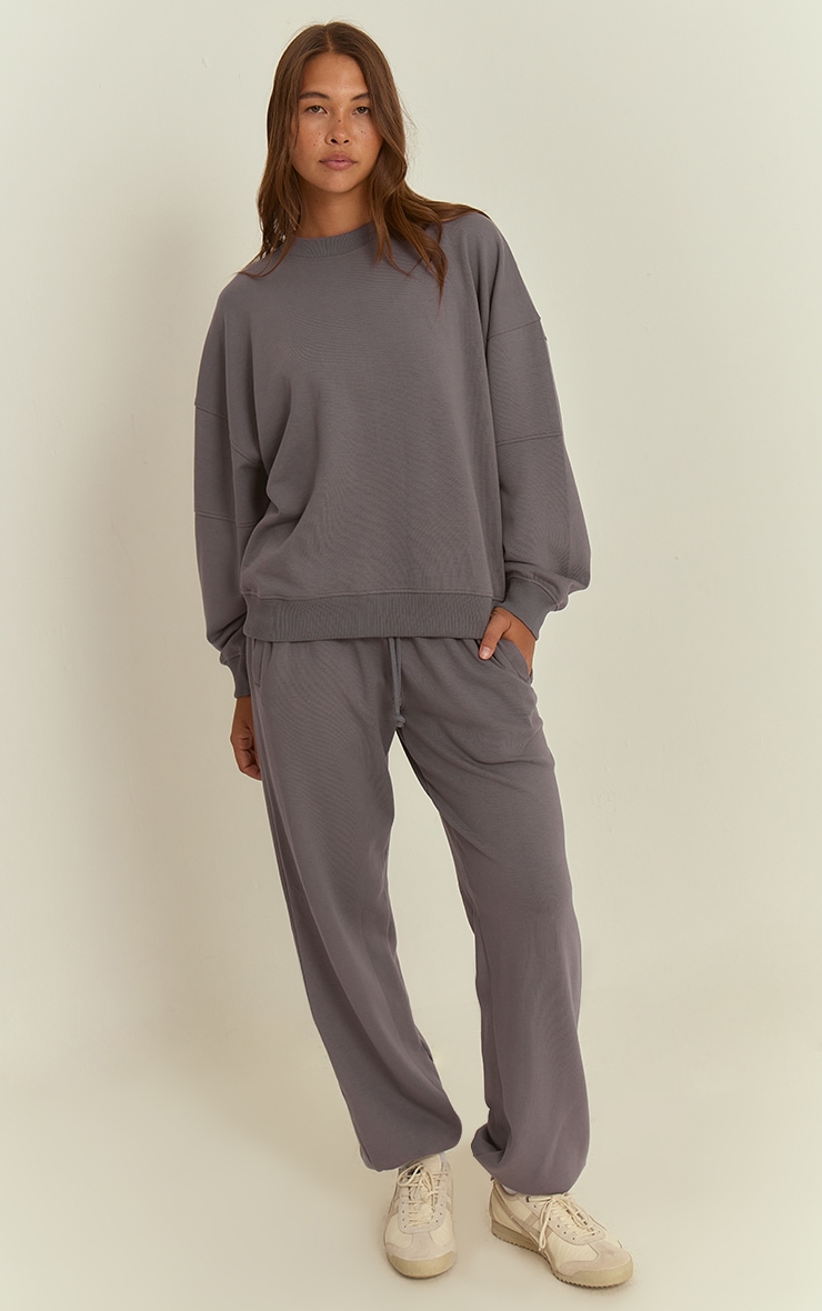 Charcoal Grey Interlock Cuffed Sweatpants
