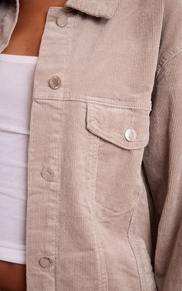 Tall Taupe Cord Denim Shirt image 4