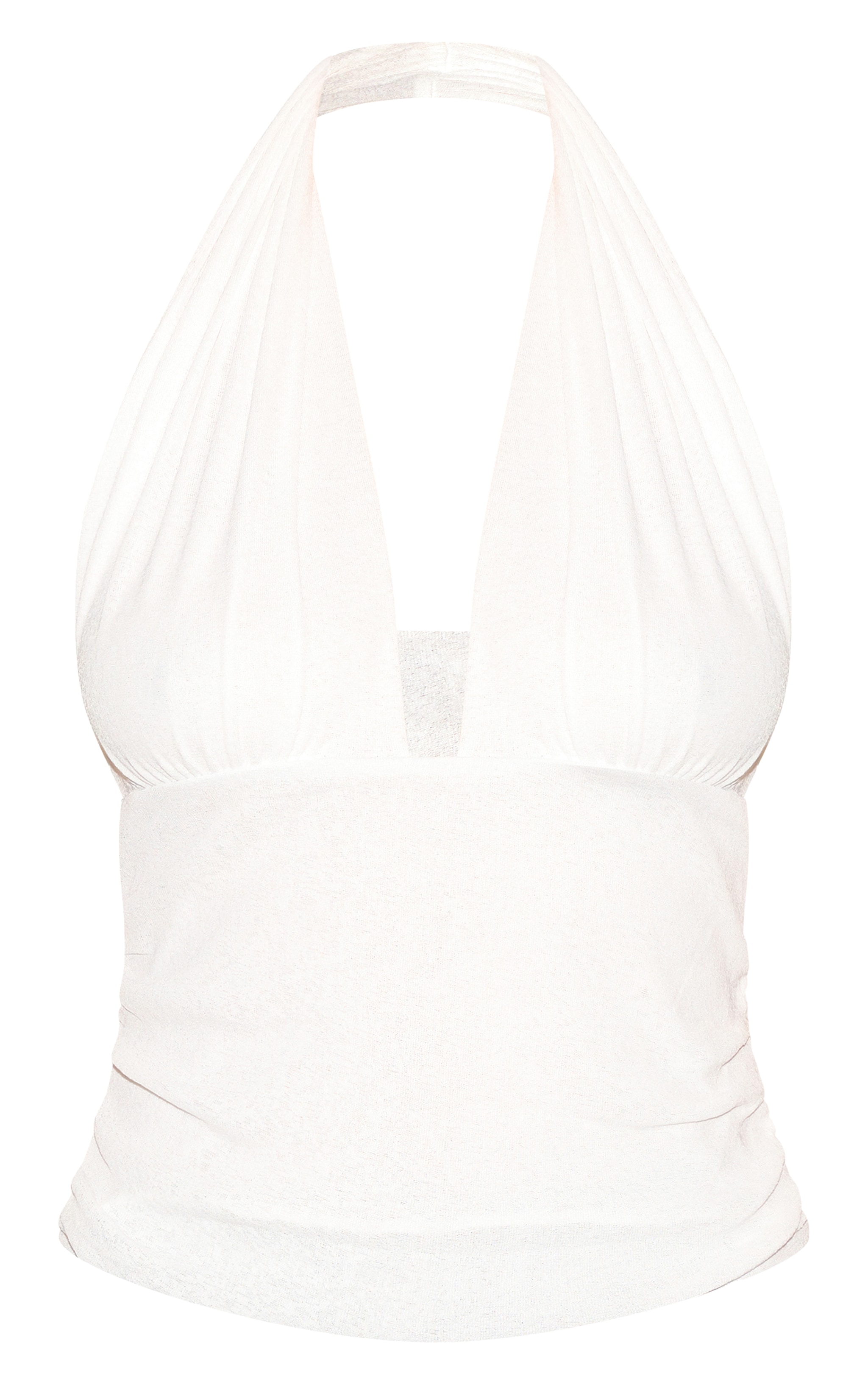 White Burnout Mesh Halter Neck Long Top image 5