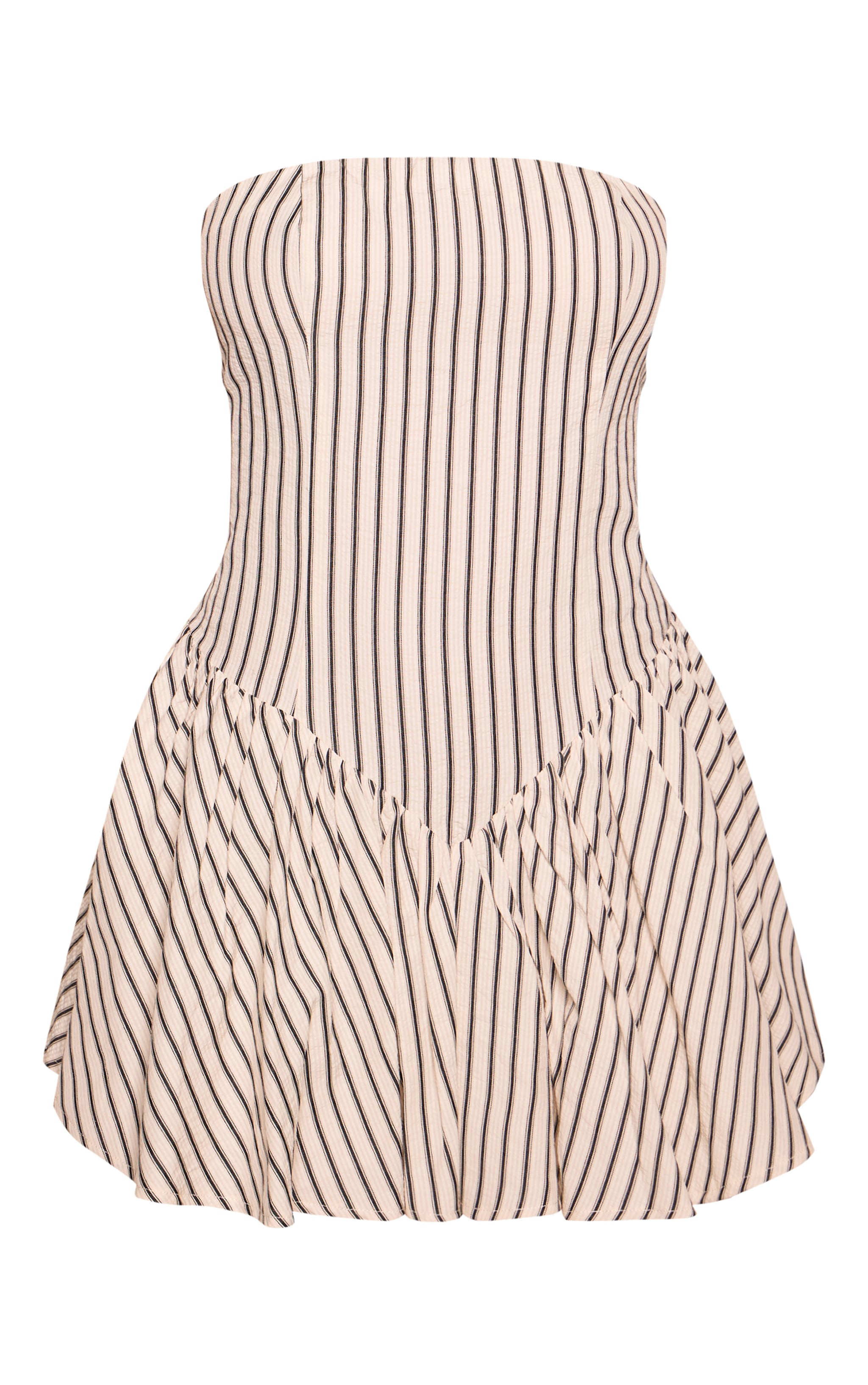 Cream Woven Pinstripe Skater Romper image 5
