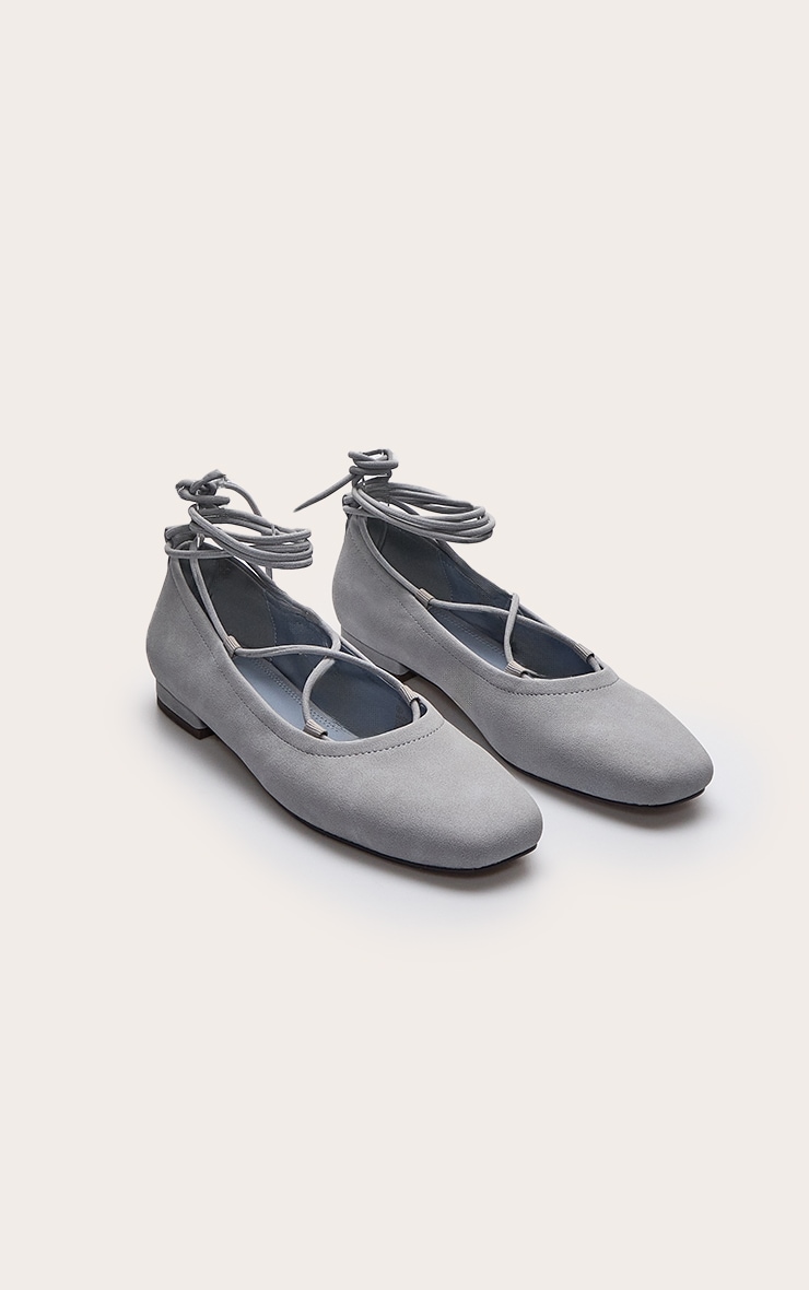 Powder Blue Faux Suede Ballet Flat image 3