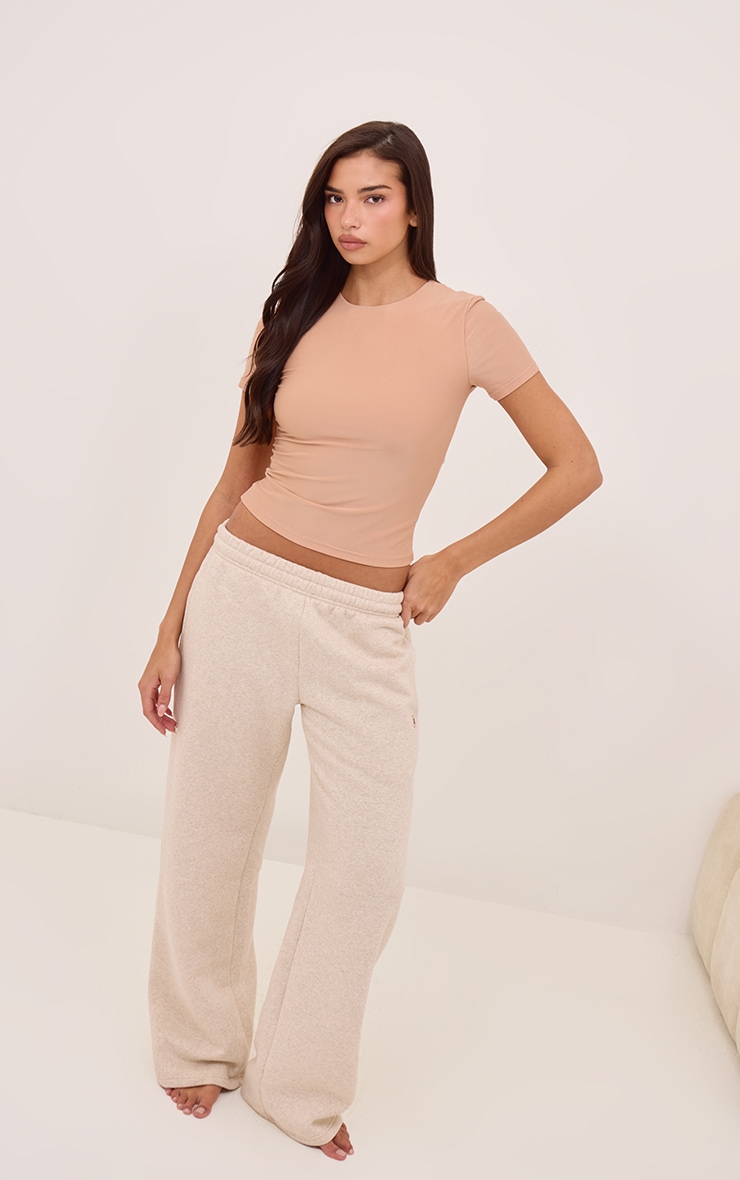 Latte Polyamide Longline T- Shirt image 3