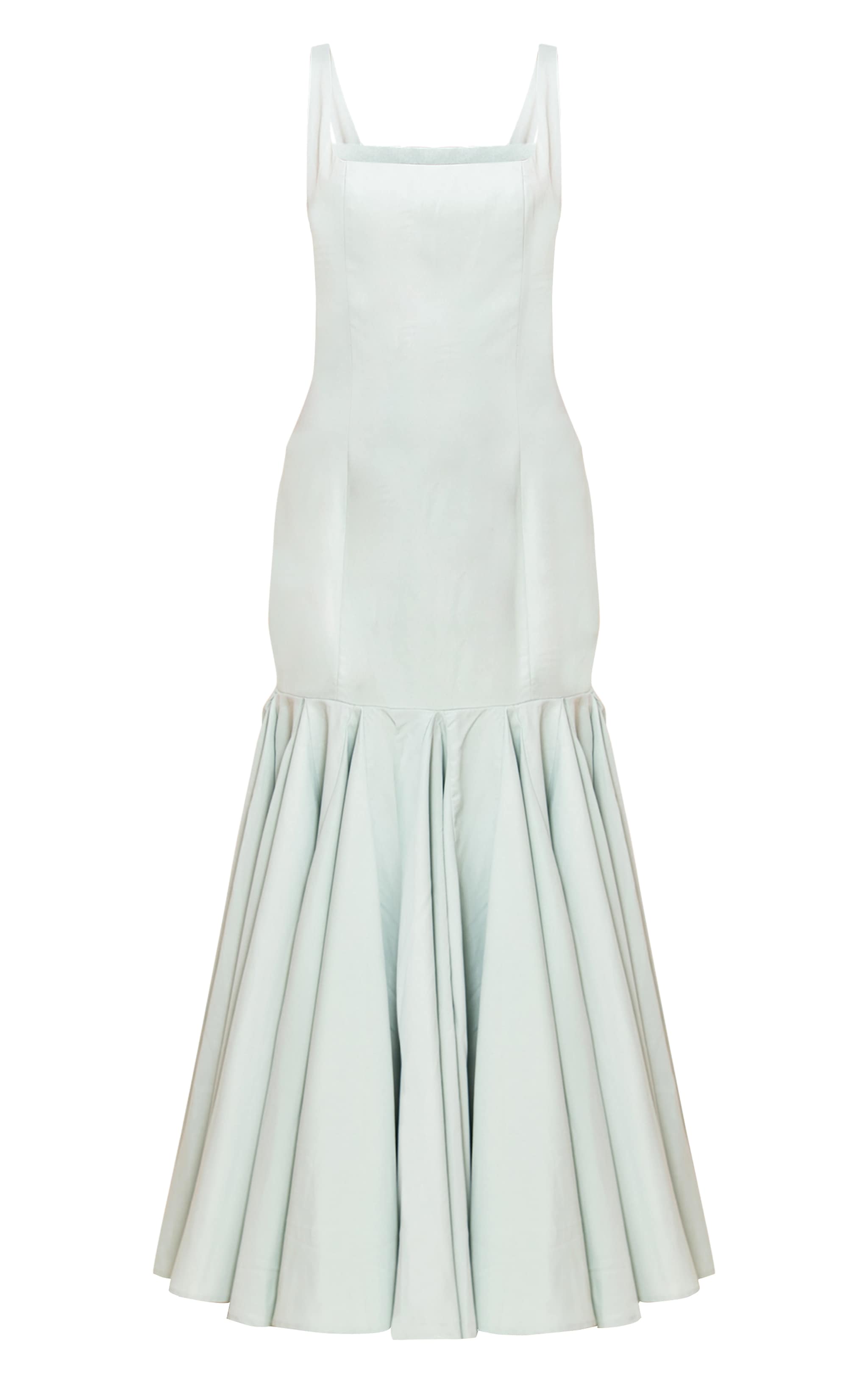 Petite Sage Green Seam Detail Frill Maxi Dress image 5