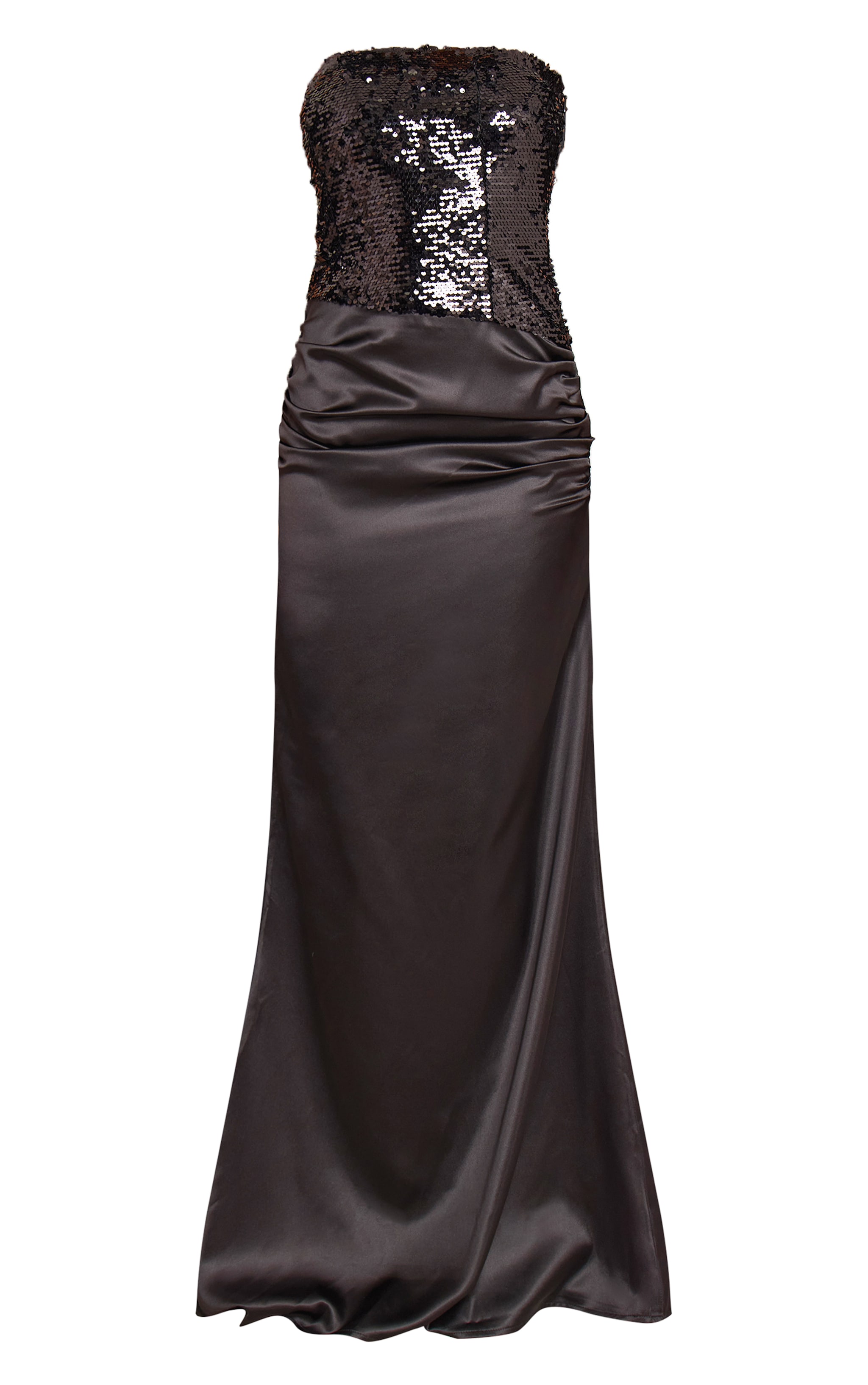 Black Sequin Asymmetric Maxi Dress image 5