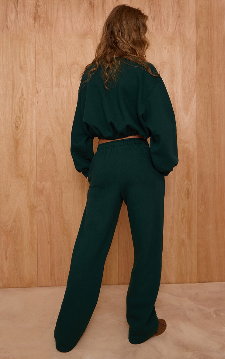 Pine Green Drawcord Hem Oversized Sweatpants image 3
