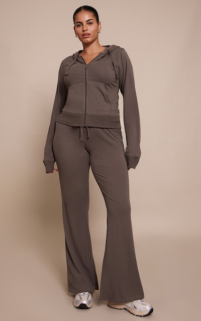 Plus Charcoal Low Rise Skinny Flare Pants