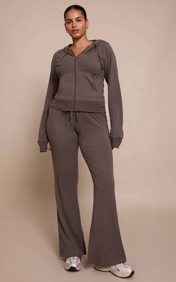 Plus Charcoal Low Rise Skinny Flare Pants