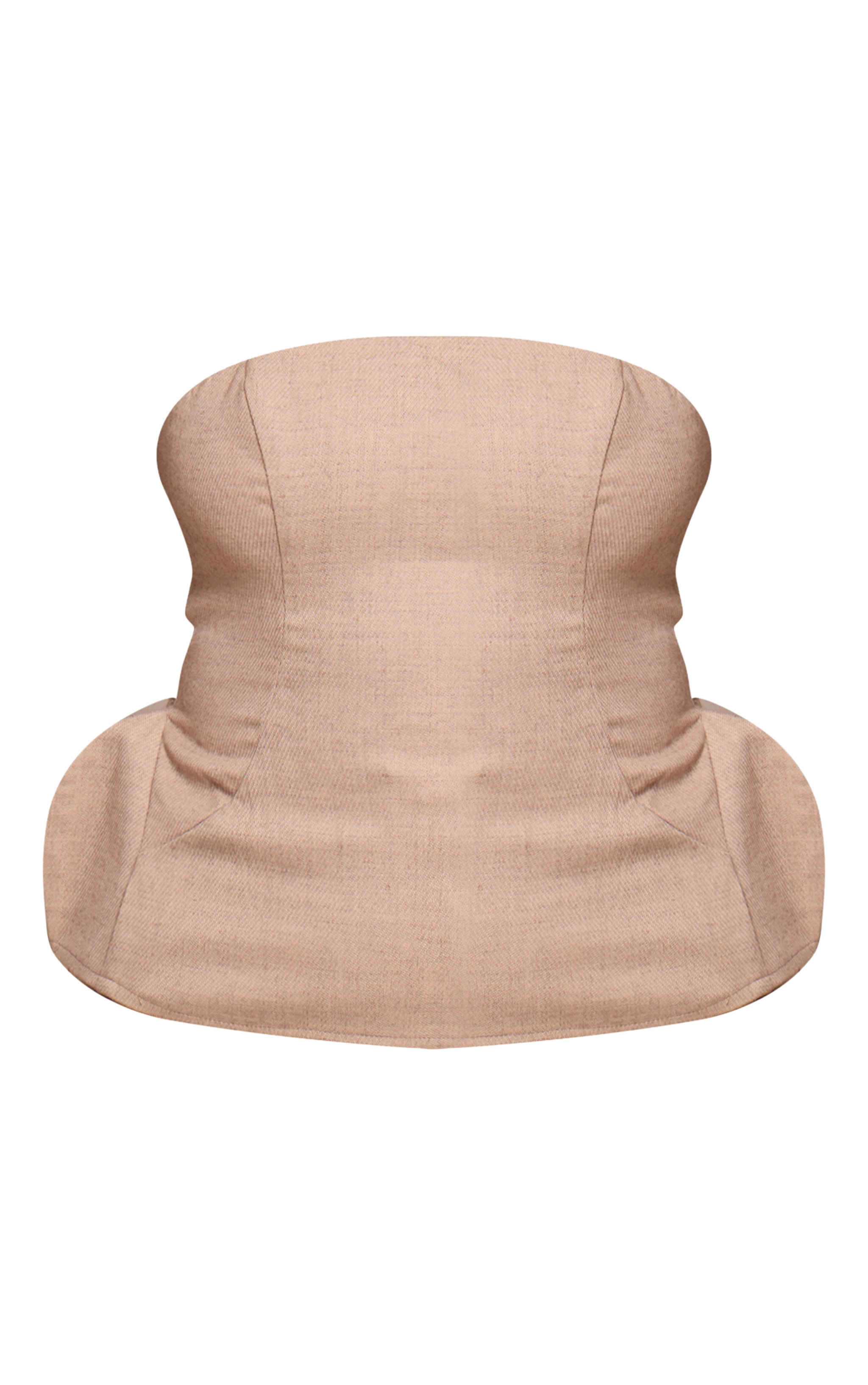 Plus Stone Woven Peplum Detail Bandeau Top image 5
