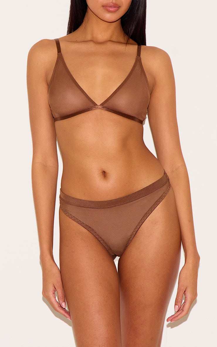 Slip-culotte en mesh chocolat image 4