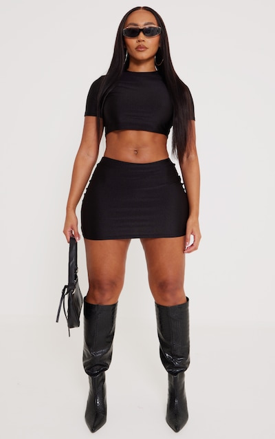 Shape Black Disco Sculpt Micro Mini Skirt