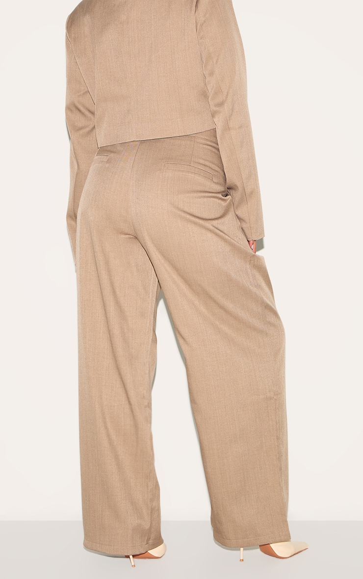 Plus Pantalon de tailleur large tissé gris champignon image 3