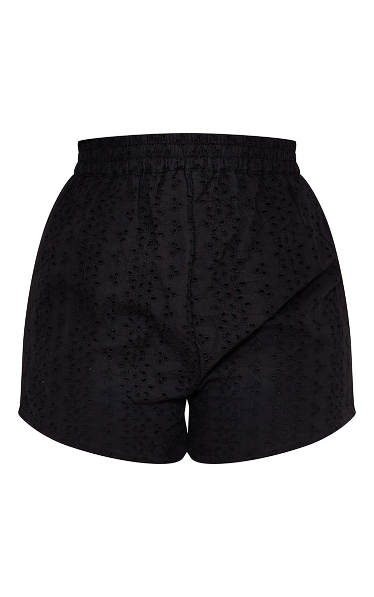 Black Broderie Anglais Shorts CoOrds PrettyLittleThing