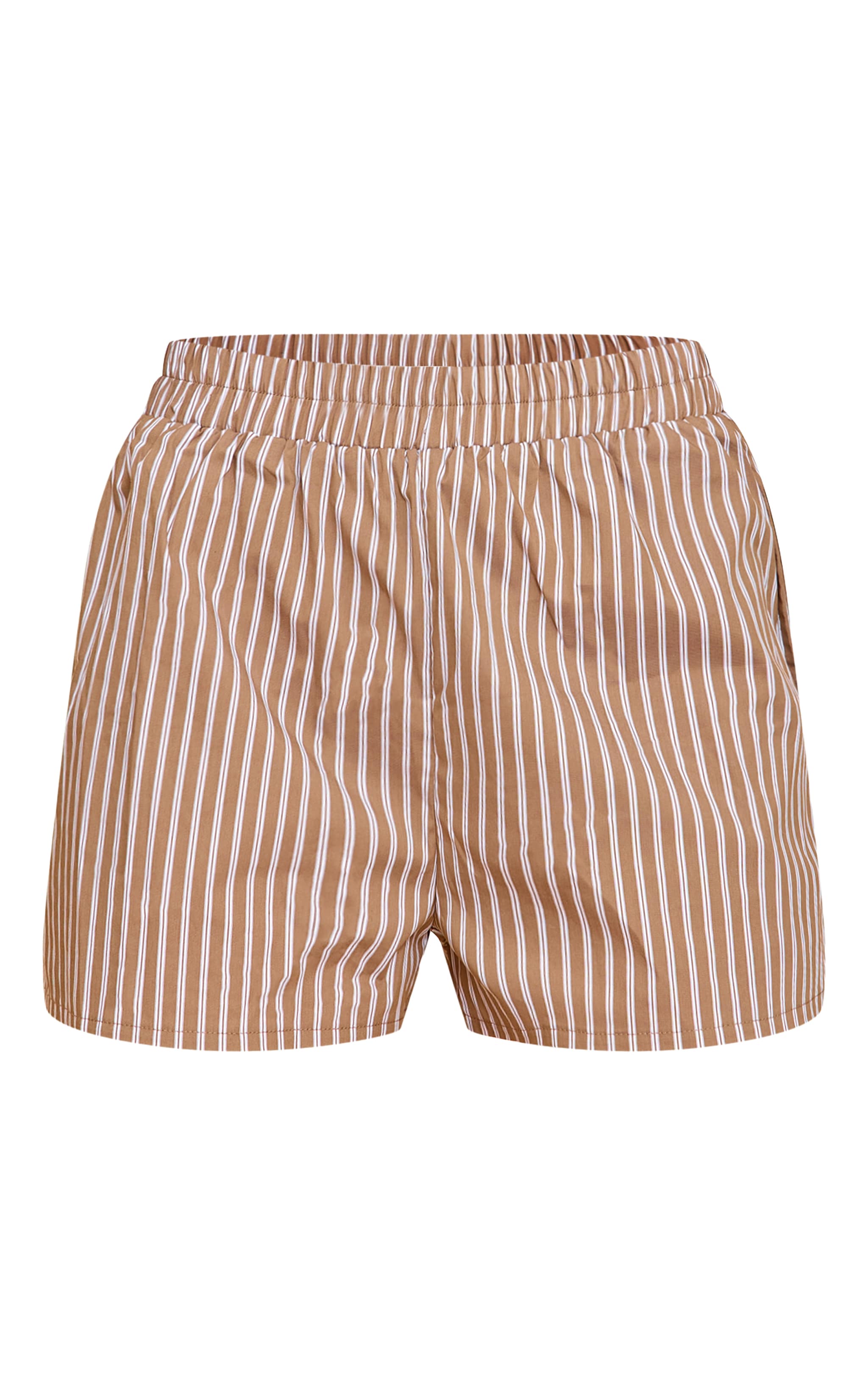 Shorts Flottants Stretch à Taille Élastique et Rayures Fines Olive image 6