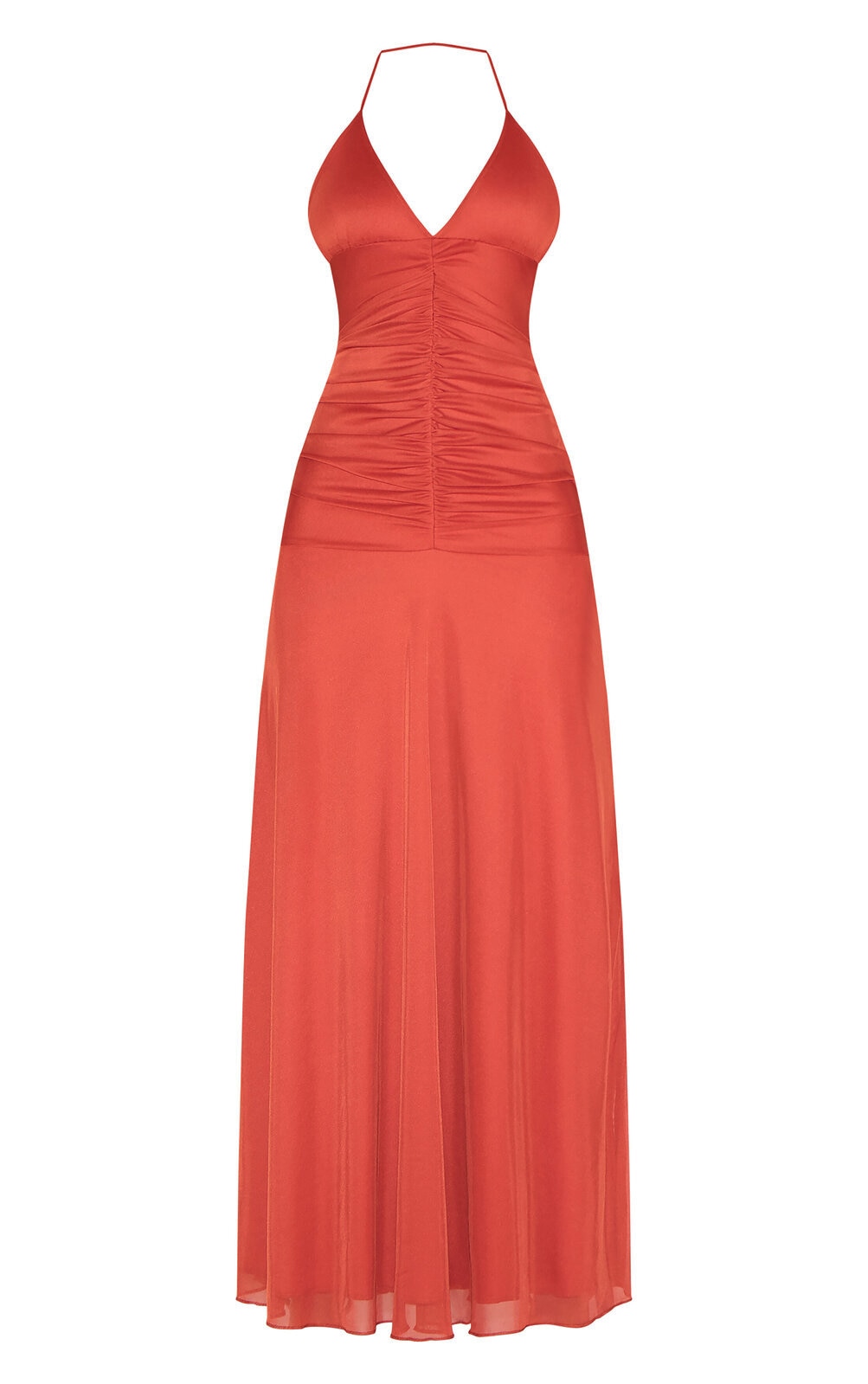 Rust Ruched Detail Strappy Maxi Dress image 5