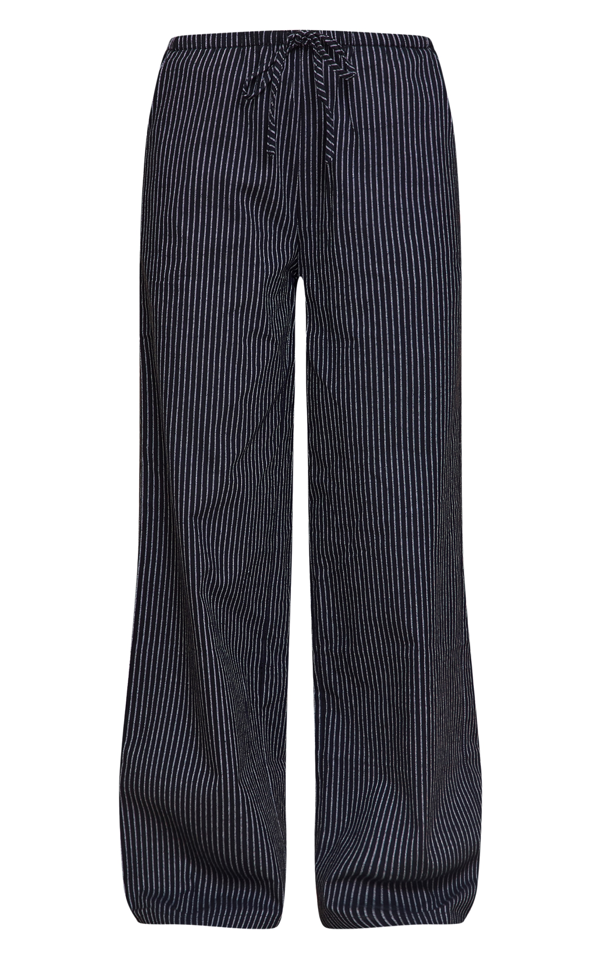 Navy Stripe Cotton Drawstring Mid Rise Pants image 5