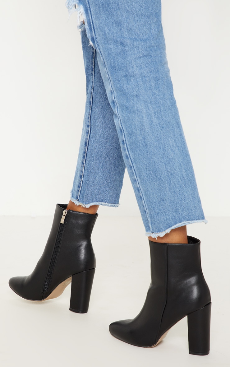 Behati Black Faux Leather Ankle Boot image 2