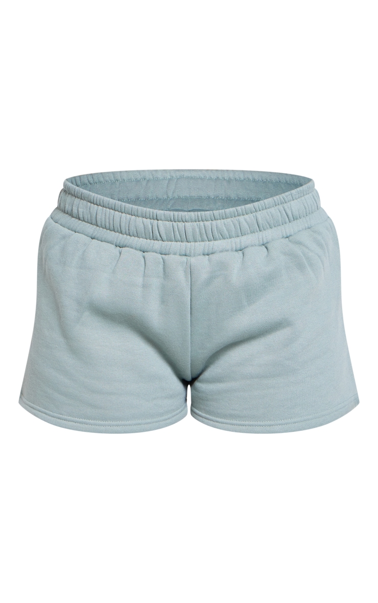 Sage Khaki Drawstring Mini Low Rise Sweat Shorts image 6