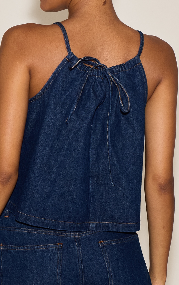 Top fluide en jean indigo sans manches image 4