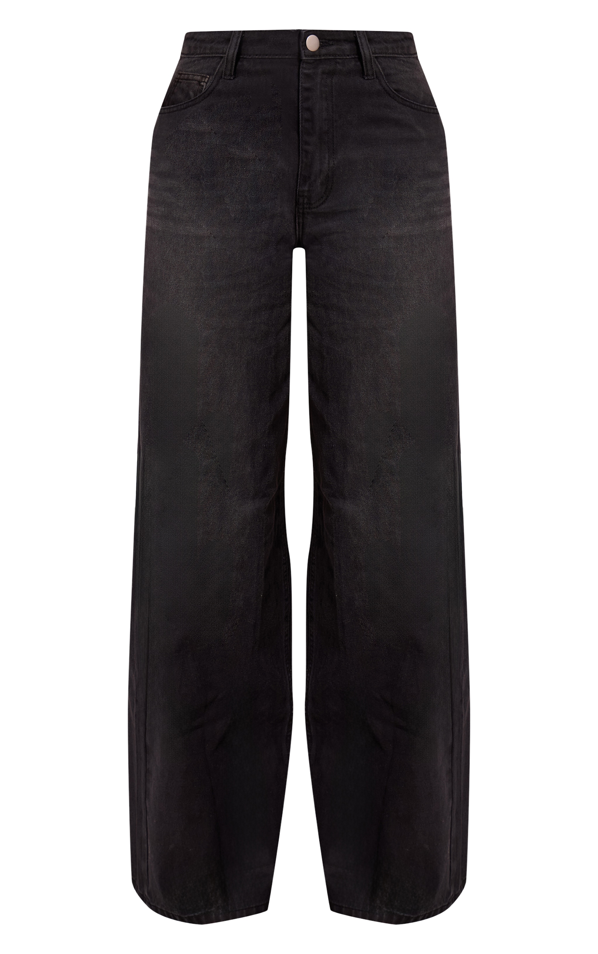 Tall Washed Black Mid Rise Extreme Wide Leg Jeans Tall PLT KSA