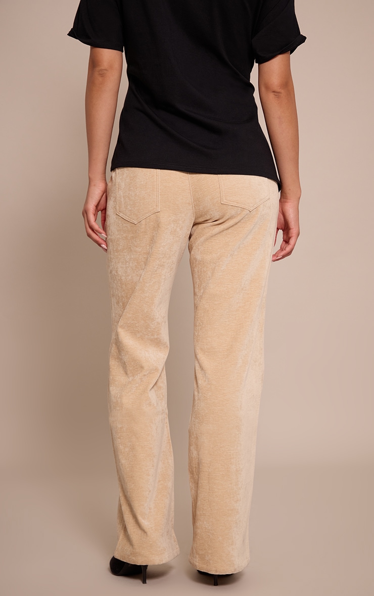 Camel Velour Straight Leg Pants image 3