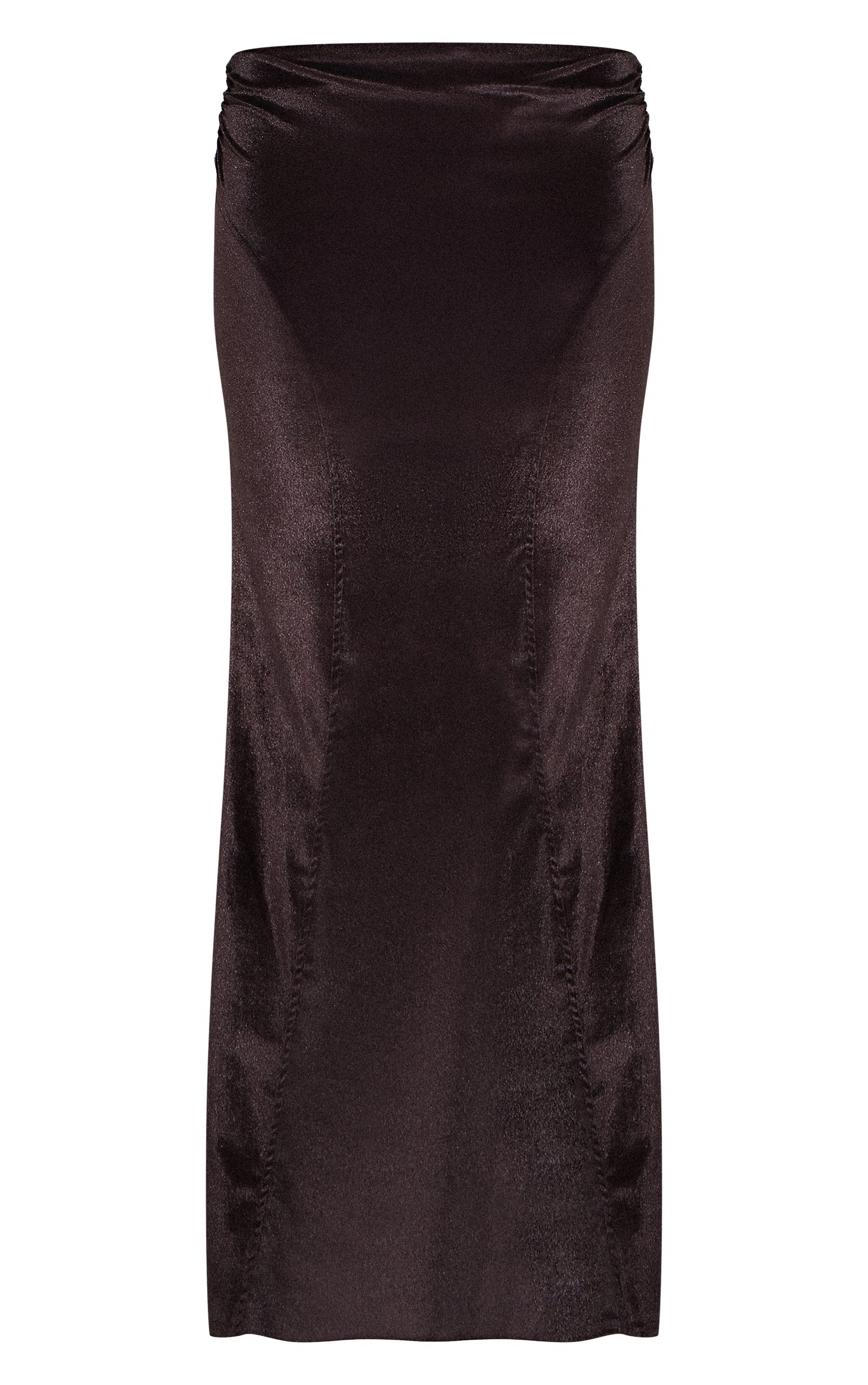 Brown Velvet Seam Detail Maxi Skirt  image 5