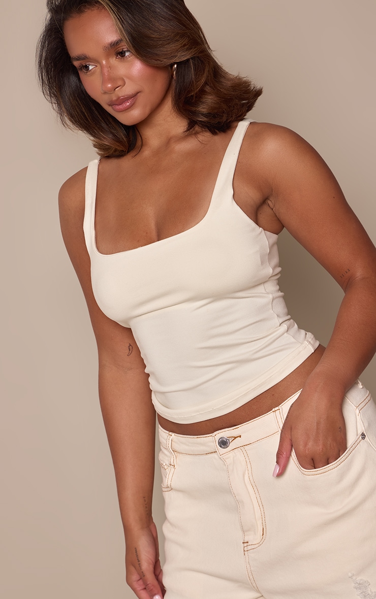 Shape Cream Sculpt Built In Bra Seamless Vest Top