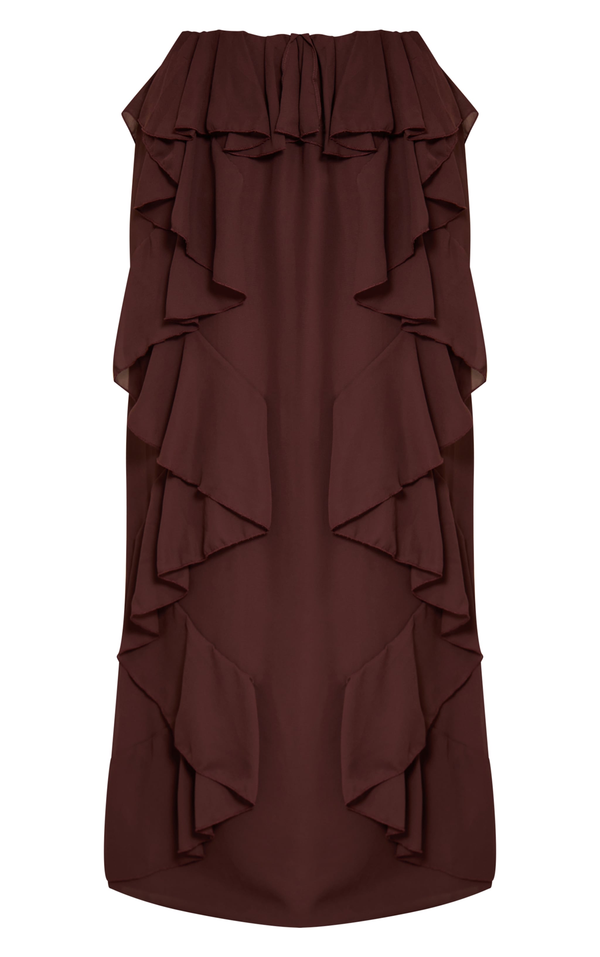 Petite Chocolate Ruffle Chiffon Maxi Skirt image 5