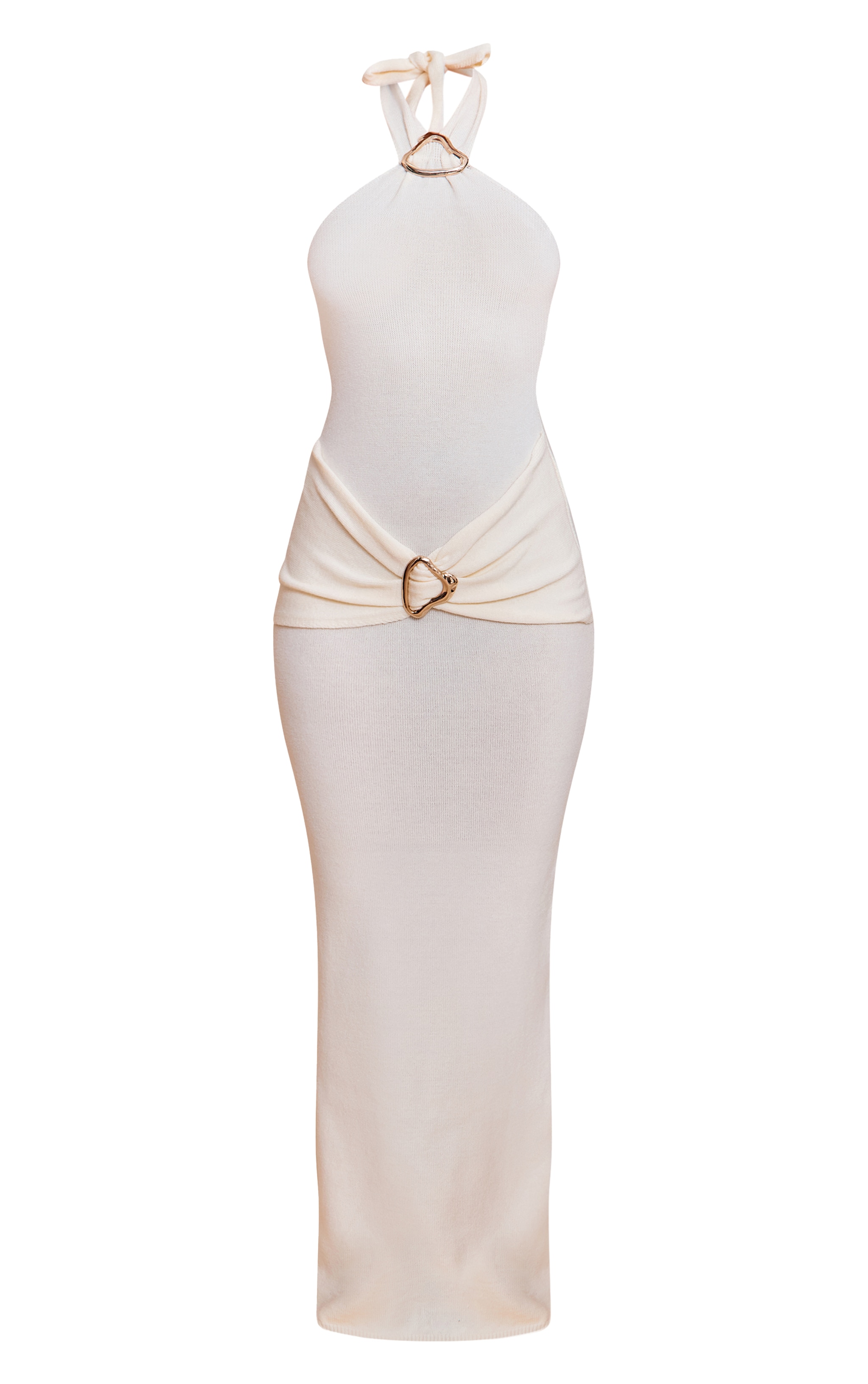 Robe longue Dos Nu, Détails Bordure Crème image 5