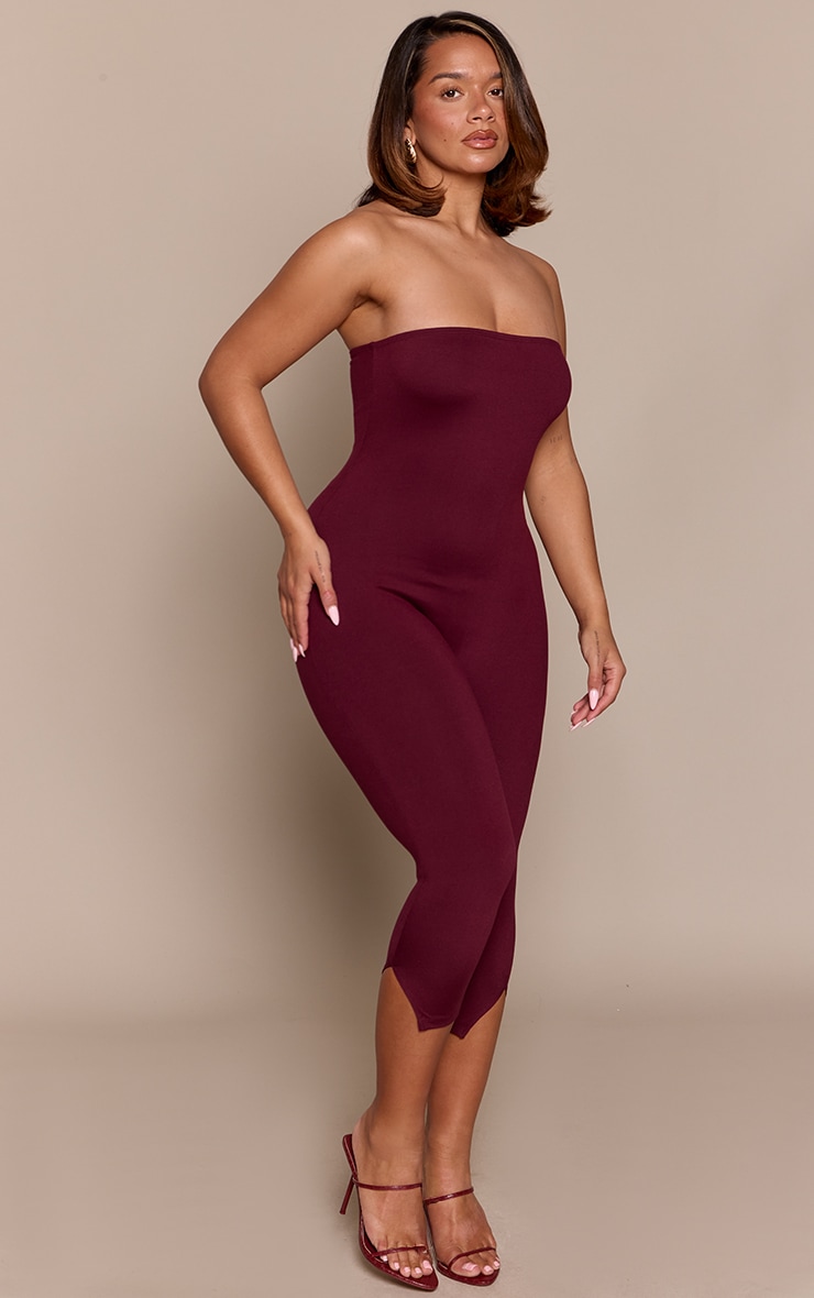 Shape Burgundy Sculpt Bandeau Capri Jumpsuit image 3