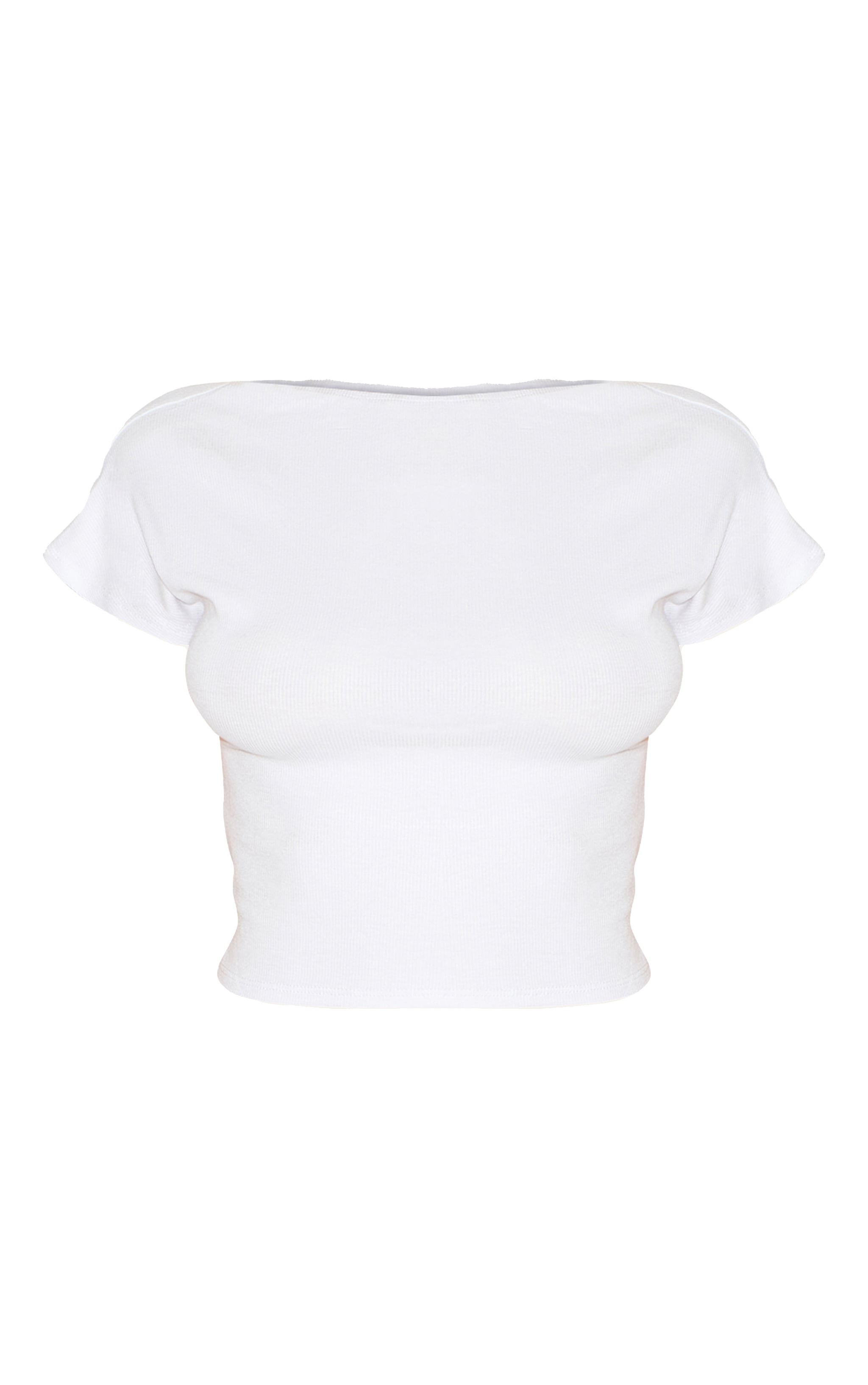 White Soft Rib Backless Top image 5