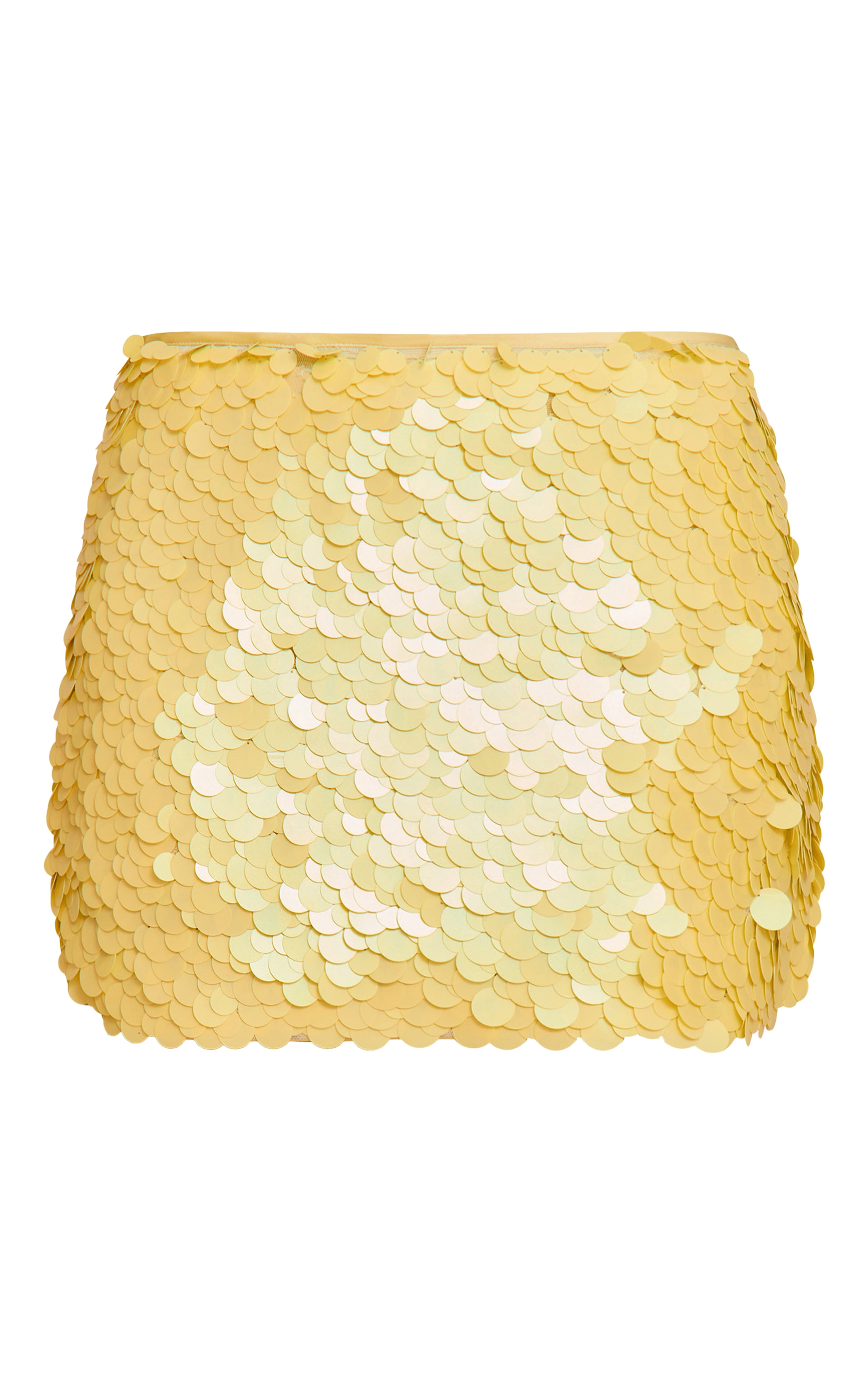Lemon Premium Large Shell Sequin Mini Skirt image 6