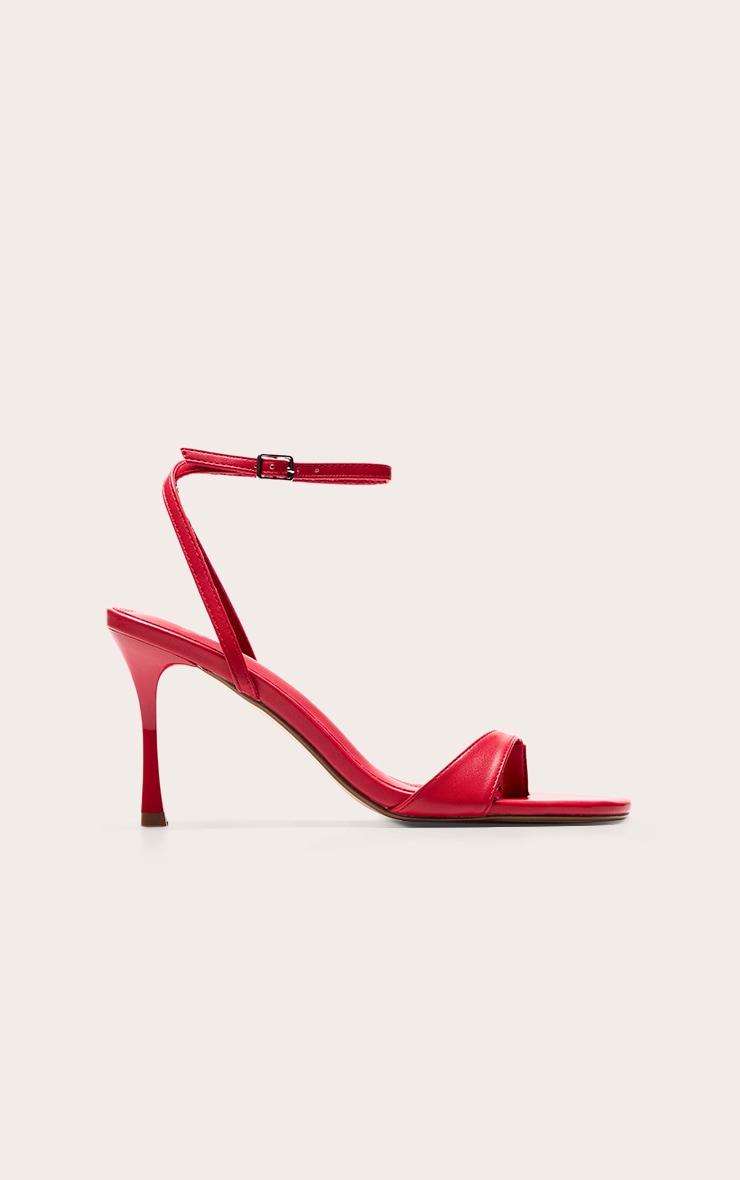 Red PU Toe Post Heeled Sandal image 2