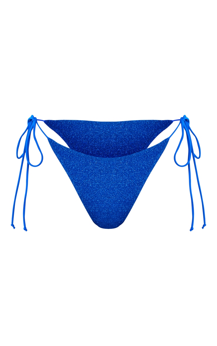 Cobalt Tie Side Glitter Bikini Bottoms PrettyLittleThing AUS