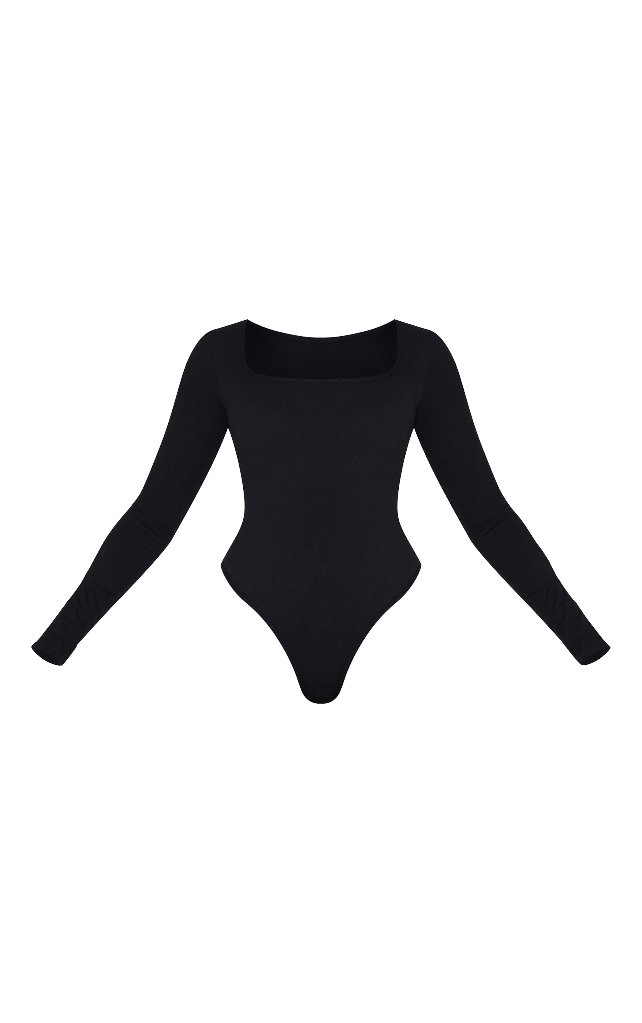 Shape Black Built In Bra Sculpt Square Neck Long Sleeve Bodysuit image 5
