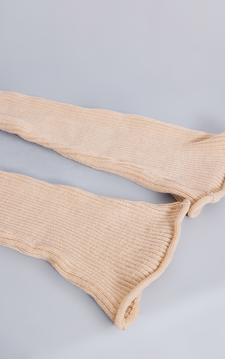 Oatmeal Ribbed Slouchy Leg Warmers image 3