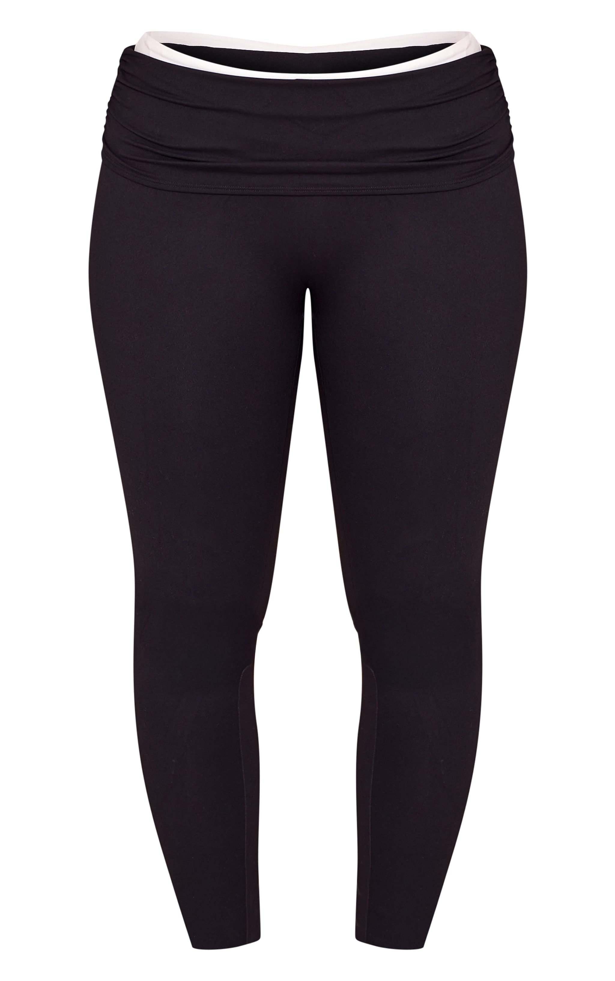 Shape Black Contrast Foldover Waistband Active Sculpt Leggings image 5