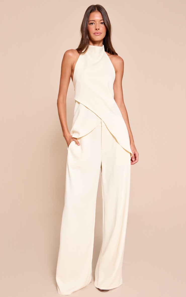 Butter Cream Woven Tailored Straight Leg Pant image 1