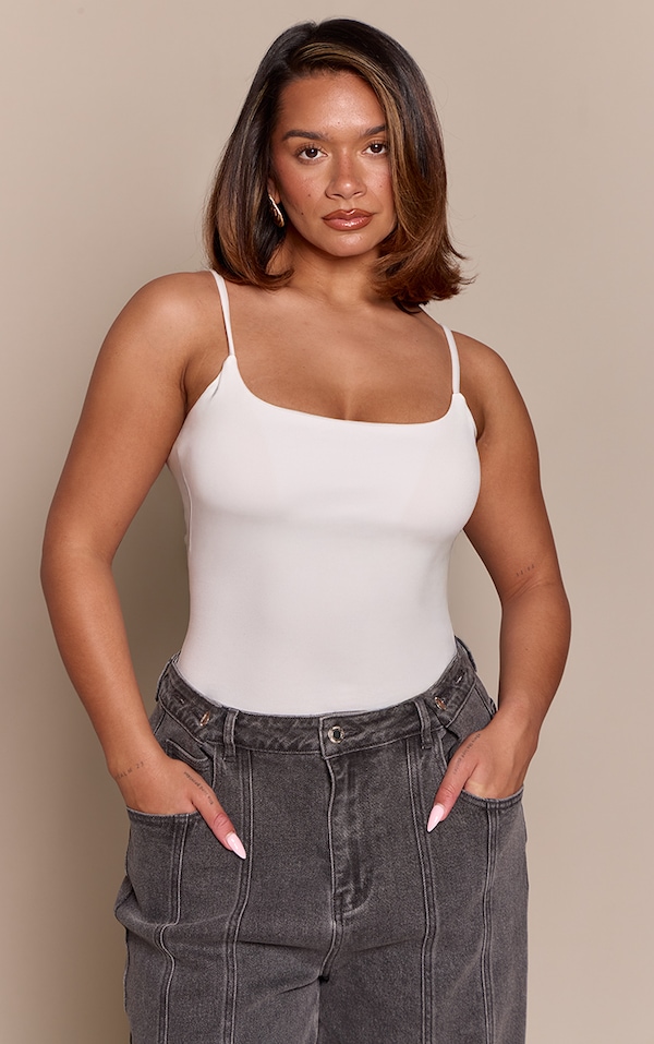 Shape White Sculpt Strappy Built In Bra Bodysuit