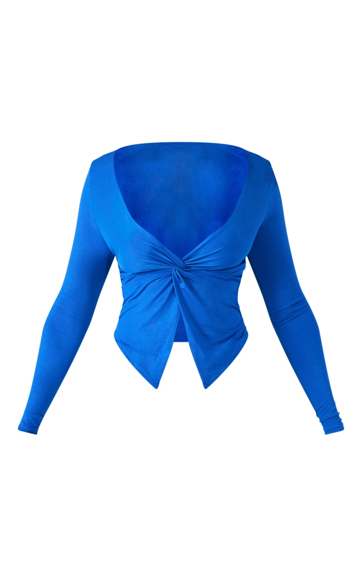 Shape Bright Blue Slinky Twist Plunge Top Shape PLT