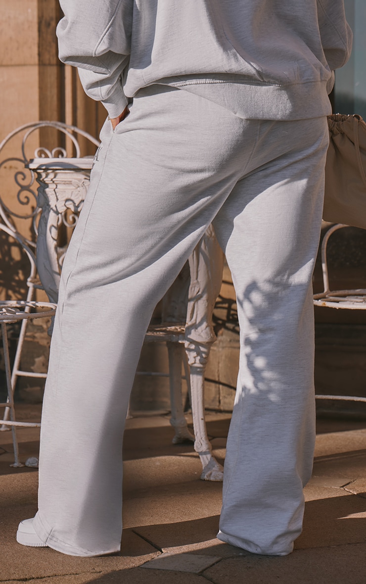 Ash Grey Premium Tonal Print Straight Leg Track Pants image 3